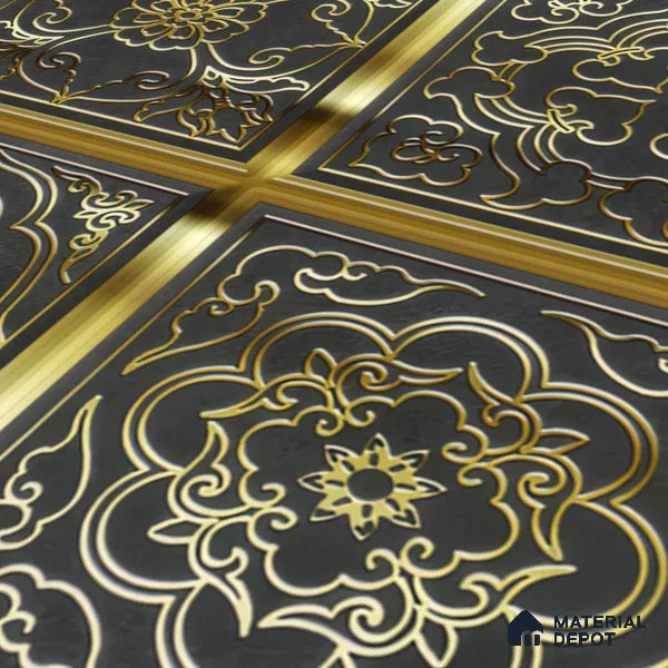 Metallic Wall Tile TL 07235 Regal Noir 1 ft x 1 ft Ceramic Matte Finish - 9 mm  | 2 mm Spacer is Mandatory | Suitable For Bathroom, Kitchen, Dining Area | Please Expect a Slight Variation of Pattern (Sample)